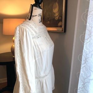 J Crew x Point Sur Victorian look ivory blouse